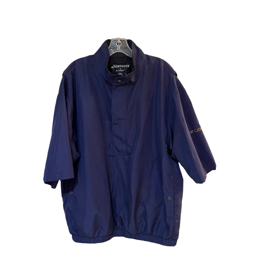 DryJoys by FootJoy 1/2 Snap Zip Short Sleeve Pullover Windbreaker Golf Jacket‎ L
